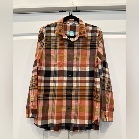 NWT Classic Plaid Button-Up Shirt - Picture 2 of 4